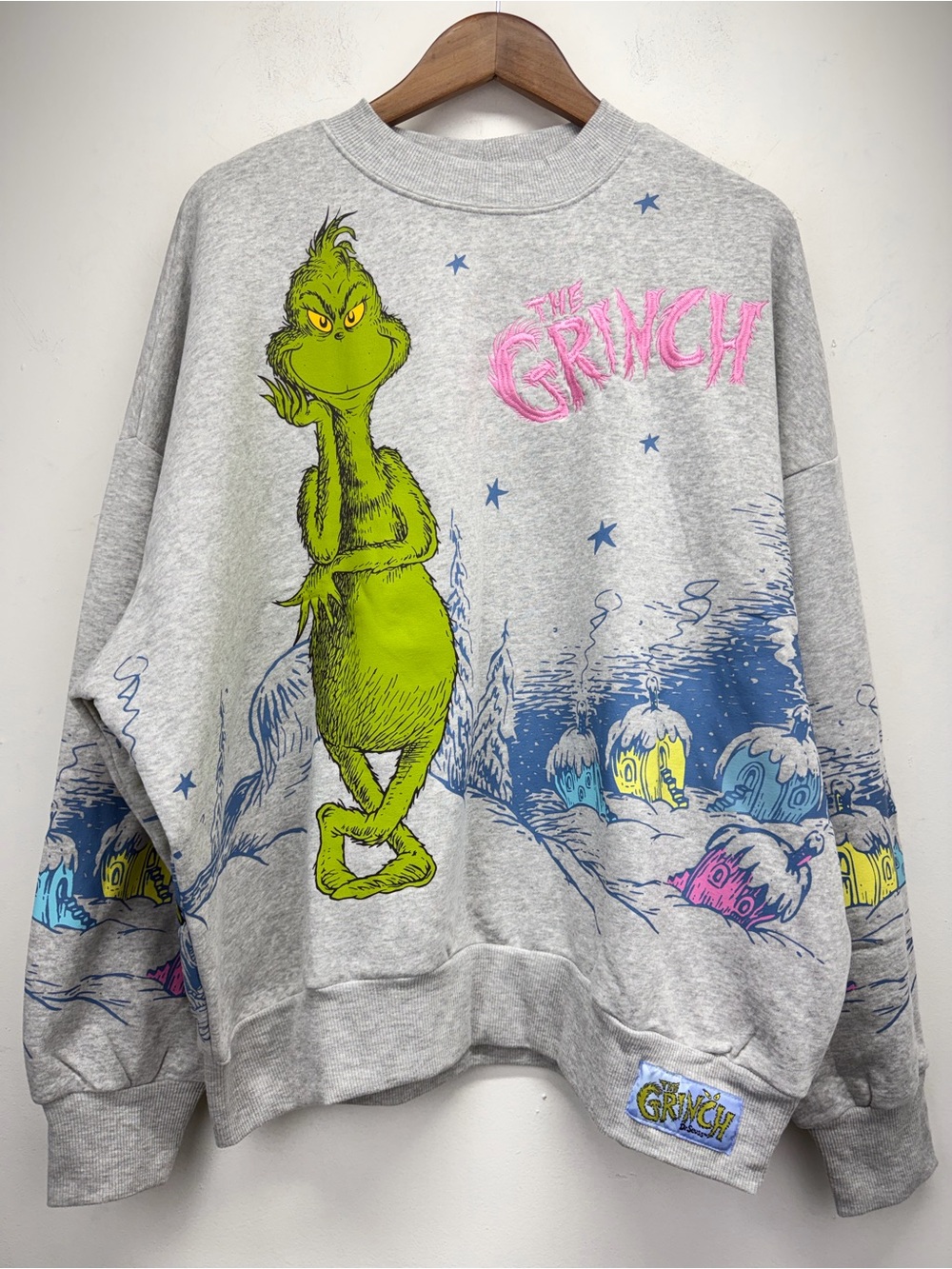 Hybrid Apparel size XL Women’s Gray Grinch Whoville Dr. Seuss Sweatshirt NWT